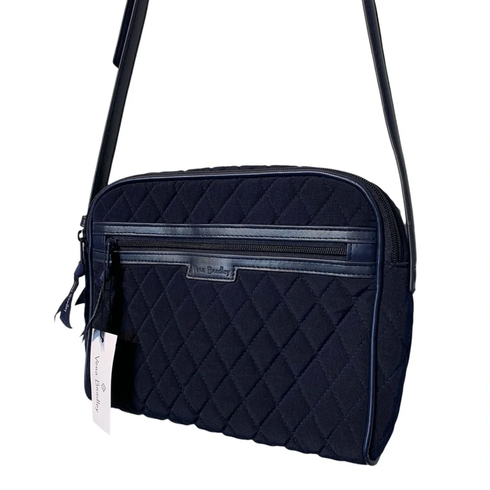 Vera Bradley Navy Quilted RFID Crossbody Purse Trimmed Collection NWT